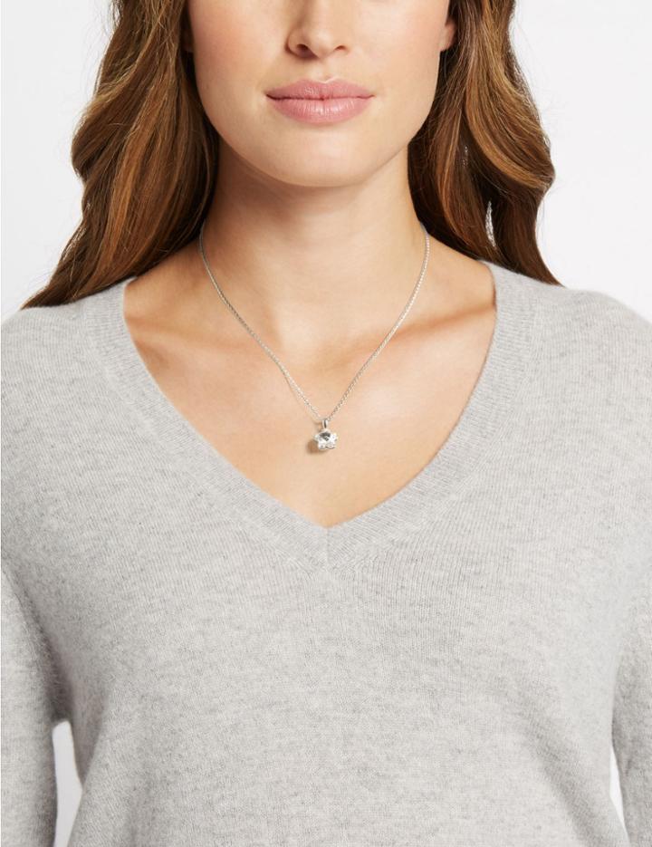 Marks & Spencer Flower Necklace With Swarovski&reg; Crystals White Mix