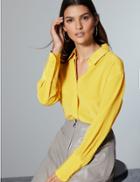 Marks & Spencer Pure Silk Long Sleeve Shirt Yellow