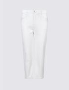 Marks & Spencer Embellished Straight Leg Cropped Jeans Soft White