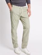 Marks & Spencer Regular Fit Pure Cotton Trousers Light Stone