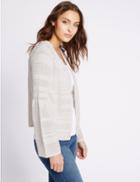 Marks & Spencer Open Front Lace Stitch Cardigan Nude Pink