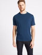 Marks & Spencer Pure Cotton T-shirt With Cool Comfort&trade; Navy