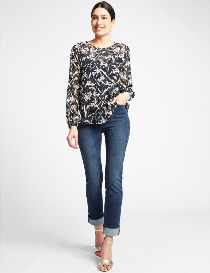 Marks & Spencer 360 Contour Slim Leg Roma Rise Jeans Medium Blue