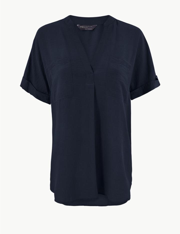 Marks & Spencer Patch Pocket Longline Tunic Navy