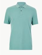 Marks & Spencer Pure Cotton Polo Shirt Light Green