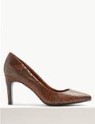 Marks & Spencer Stiletto Heel Pointed Court Shoes Brown Mix