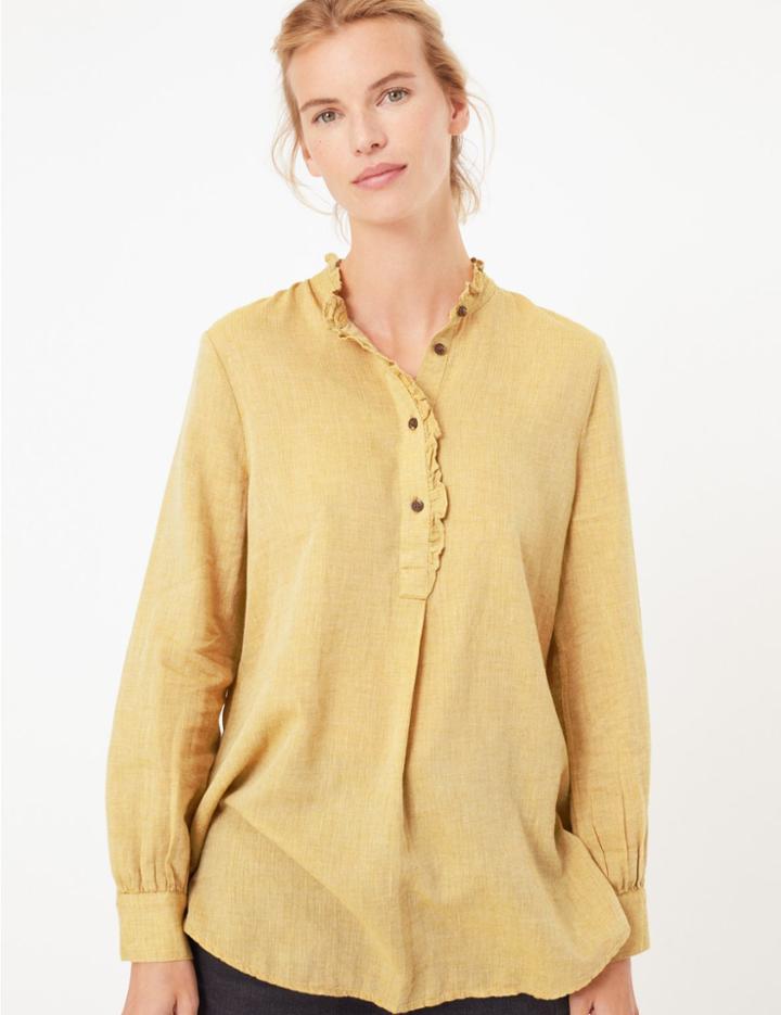 Marks & Spencer Cotton Rich Longline Blouse Lichen