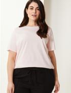 Marks & Spencer Curve Pure Cotton Short Sleeve T-shirt Blush