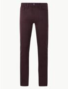 Marks & Spencer Skinny Fit Cotton Jeans With Stretch Burgundy