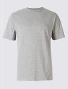 Marks & Spencer Pure Cotton Crew Neck T-shirt Grey
