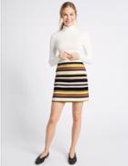 Marks & Spencer Striped A-line Mini Skirt Black Mix