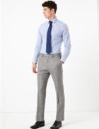 Marks & Spencer Grey Checked Tailored Fit Wool Trousers