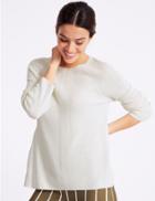 Marks & Spencer Woven Round Neck Jumper Winter White