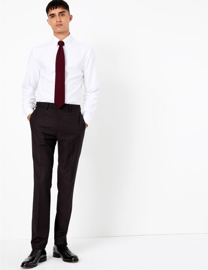 Marks & Spencer Burgundy Skinny Fit Trousers Burgundy