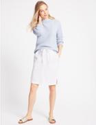 Marks & Spencer Linen Rich Elasticated Waist Mini Skirt Soft White