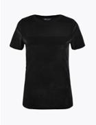 Marks & Spencer Velvet Textured T-shirt Black