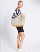 Marks & Spencer Metallic Stripe Shopper Bag Metallic