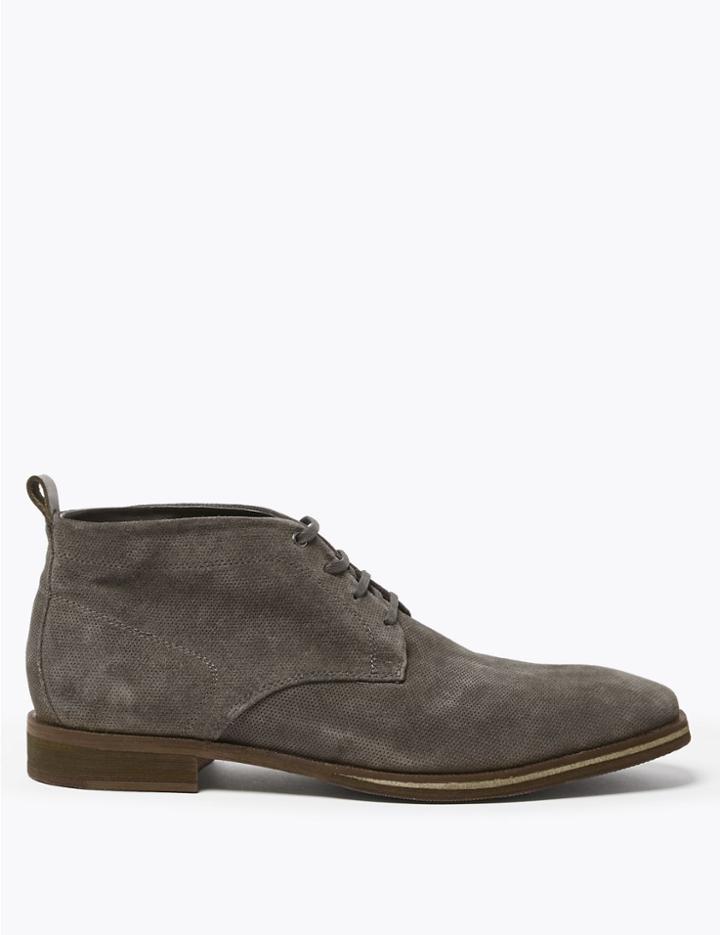 Marks & Spencer Leather Lace-up Chukka Boots Grey
