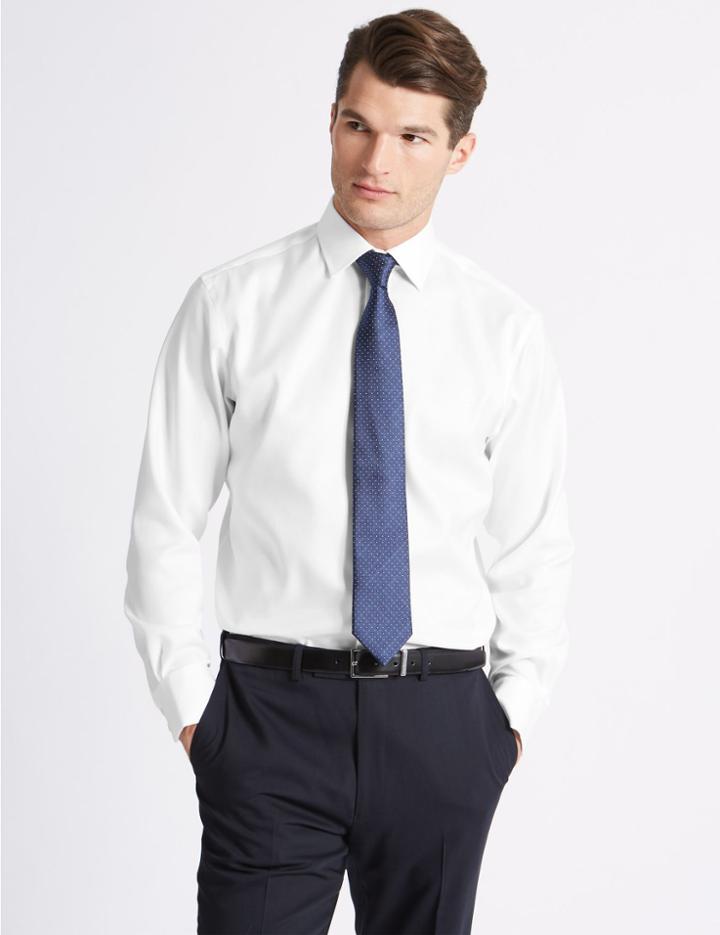Marks & Spencer Regular Fit Classic Collar Single Cuff Shirt White