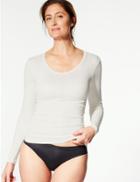 Marks & Spencer Heatgen&trade; Ribbed Thermal Long Sleeve Top Light Cream