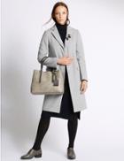 Marks & Spencer Faux Leather Soft Tote Bag Grey Mix