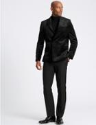 Marks & Spencer Velvet Black Tailored Fit Jacket Black