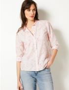 Marks & Spencer Linen Rich Animal Print Long Sleeve Shirt Pink Mix