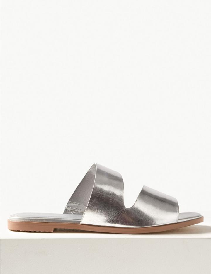 Marks & Spencer Asymmetric Mule Sandals Metallic