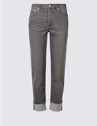 Marks & Spencer Petite Mid Rise Relaxed Slim Jeans Grey