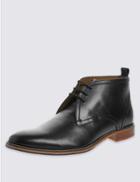 Marks & Spencer Leather Lace-up Chukka Boots Black