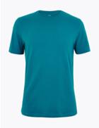 Marks & Spencer Slim Fit Pure Cotton Crew Neck T-shirt Teal