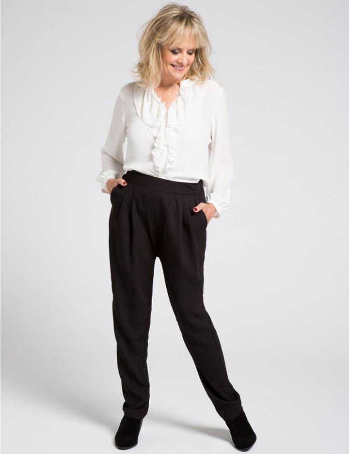 Marks & Spencer Crepe Tapered Leg Trousers Black