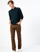 Marks & Spencer Skinny Fit Corduroy Trousers With Stretch Tan