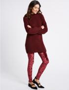 Marks & Spencer Velvet Leggings Burgundy