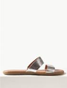 Marks & Spencer Two Strap Mule Sandals Silver
