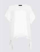Marks & Spencer Curve Scoop Neck Short Sleeve Blouse Soft White