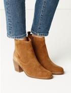 Marks & Spencer Suede Western Ankle Boots Tan