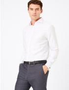 Marks & Spencer Tailored Fit Striped Easy To Iron Shirt White Mix
