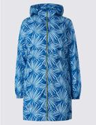 Marks & Spencer Palm Print Parka With Stormwear&trade; Blue Mix