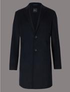 Marks & Spencer Wool Blend Coat Navy