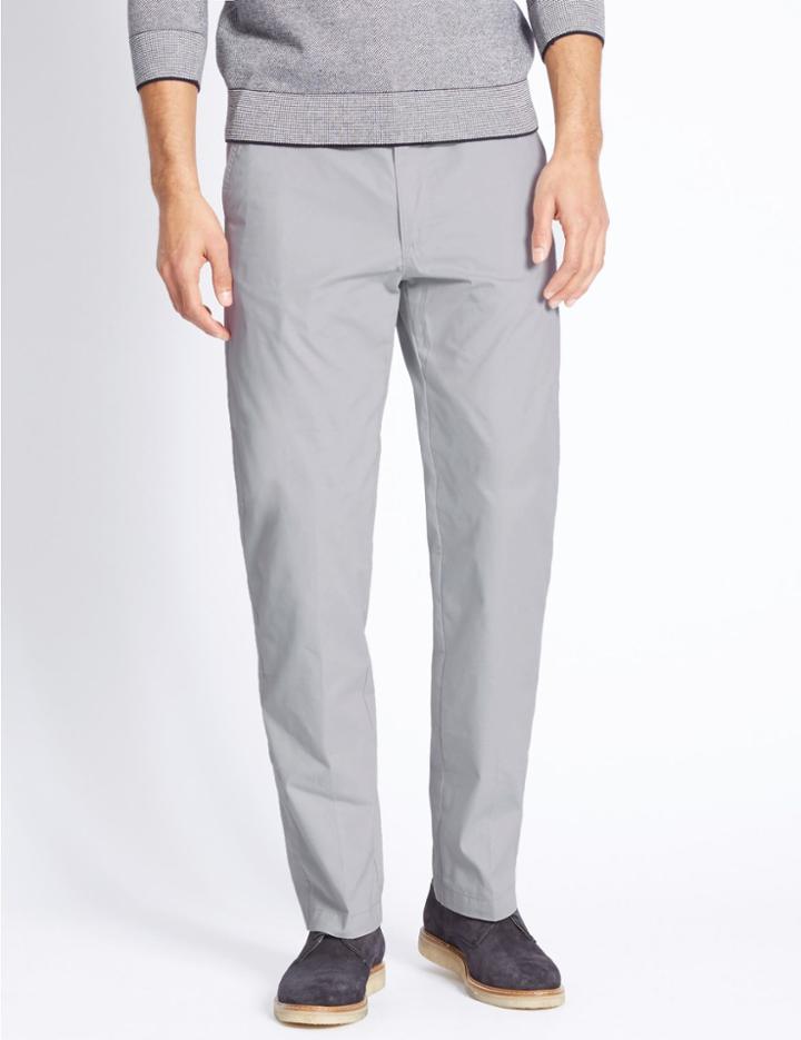 Marks & Spencer Regular Fit Super Lightweight Chinos Light Grey