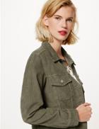 Marks & Spencer Pure Cotton Button Detailed Short Jacket Light Khaki