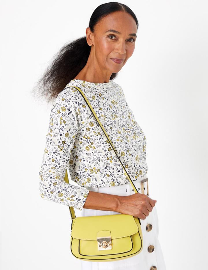 Marks & Spencer Faux Leather Saddle Bag Sunshine