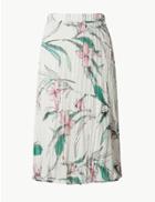 Marks & Spencer Floral Print Midi A-line Skirt Ivory Mix