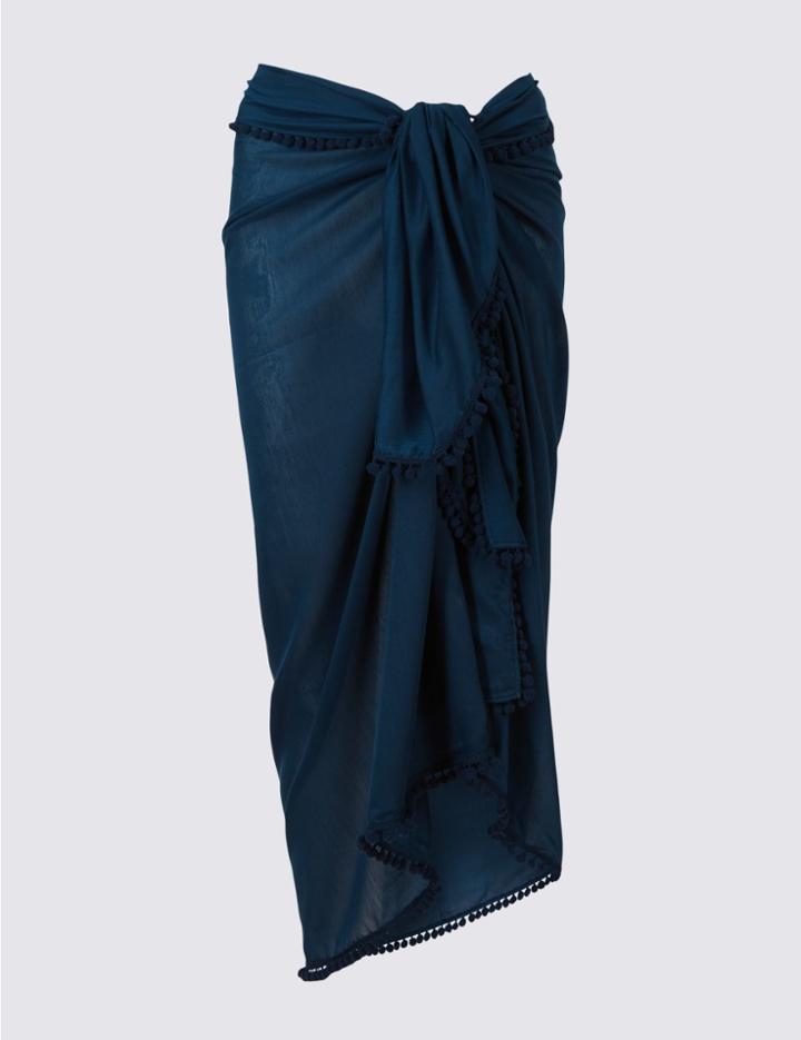Marks & Spencer Pom-pom Hem Sarong Aqua