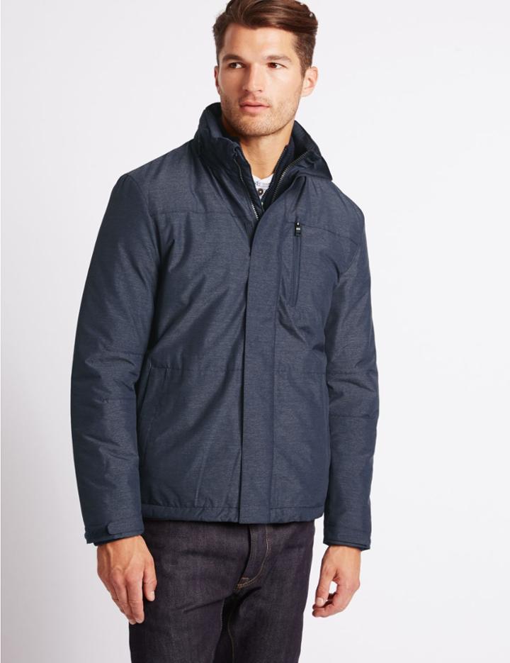 Marks & Spencer Fleece Lined Jacket With Stormwear&trade; Dark Indigo
