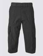 Marks & Spencer Cotton Rich 3/4 Leg Trekking Shorts Charcoal