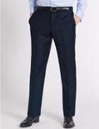 Marks & Spencer Navy Tailored Fit Wool Trousers Navy