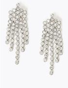 Marks & Spencer Crystal Drop Earrings Silver Mix