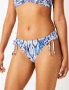 Marks & Spencer Feather Print Bikini Bottoms White Mix
